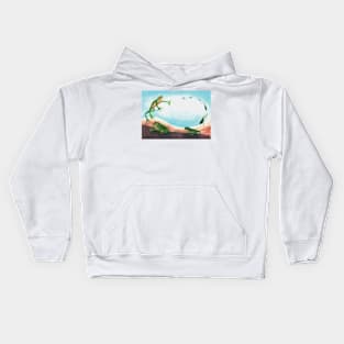 Metamorphosis - Life cycle of a frog Kids Hoodie